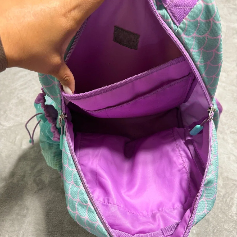 Bentgo Kids 2-in-1 Backpack Insulated Lunch Bag Mermaid Scales Teal Purple